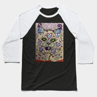 colorful abstract cat Baseball T-Shirt